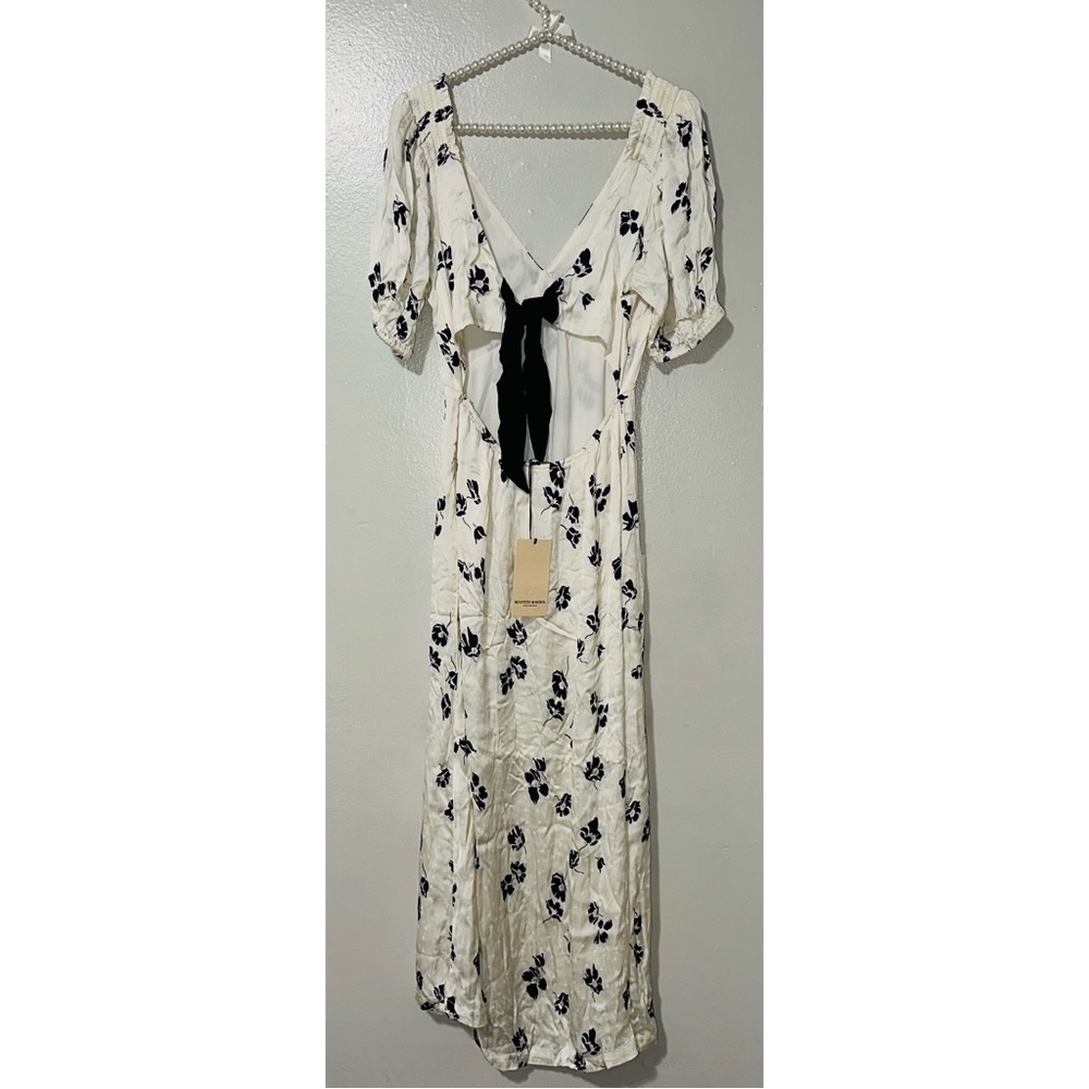SCOTCH & SODA V-NECK OPEN BACK MAXI DRESS - Picture 4 of 13